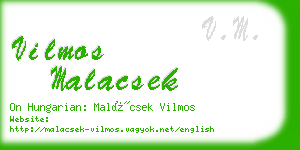 vilmos malacsek business card